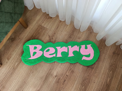 Pink Bella Style Custom Name for Girls Handmade Tufted Rug