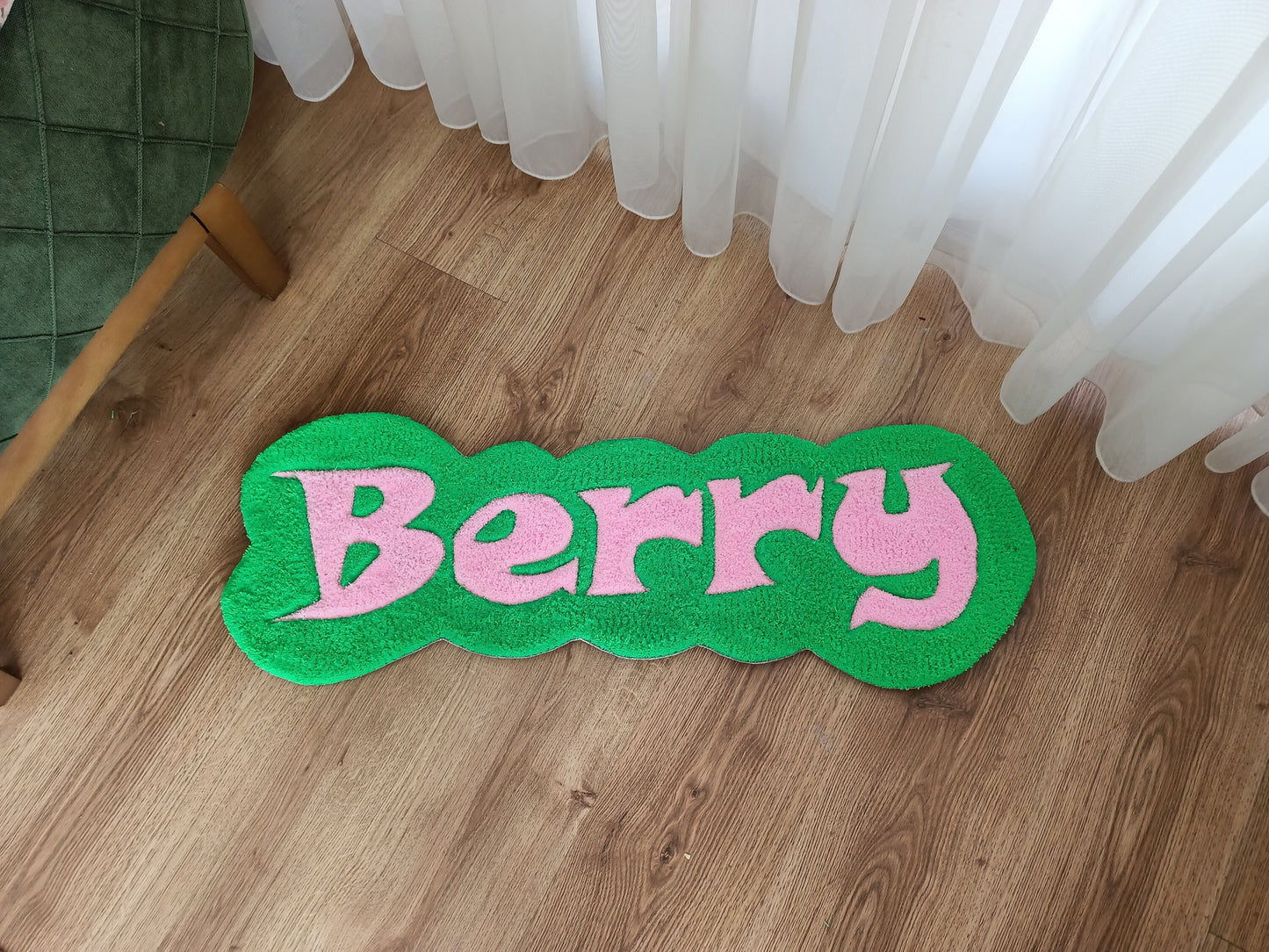 Pink Bella Style Custom Name for Girls Handmade Tufted Rug