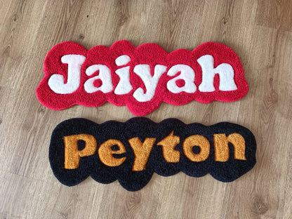 Custom Name Handmade Tufted Rug, Personalized Unique Gift for Best Friend Birthday