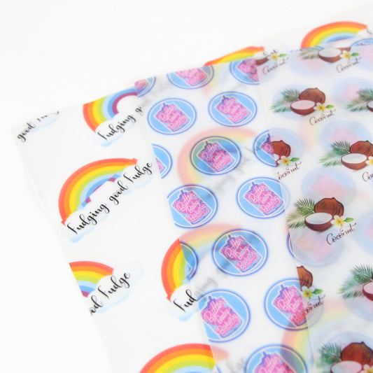 Personalised Vellum Paper, Packing Paper, Branded Packaging, Food safe, Your Logo Paper 112gsm, Small Business, Tissue paper, Recyclable Eco