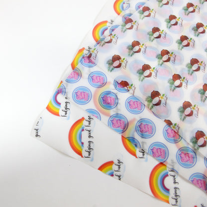 Personalised Vellum Paper, Packing Paper, Branded Packaging, Food safe, Your Logo Paper 112gsm, Small Business, Tissue paper, Recyclable Eco