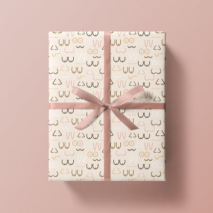 Boobs Wrapping Paper 700x500mm - Tits Gift Wrap Sheet - Valentine's Day Wrapping Paper - Breast Feeding Gift - Feminism Gift Wrap