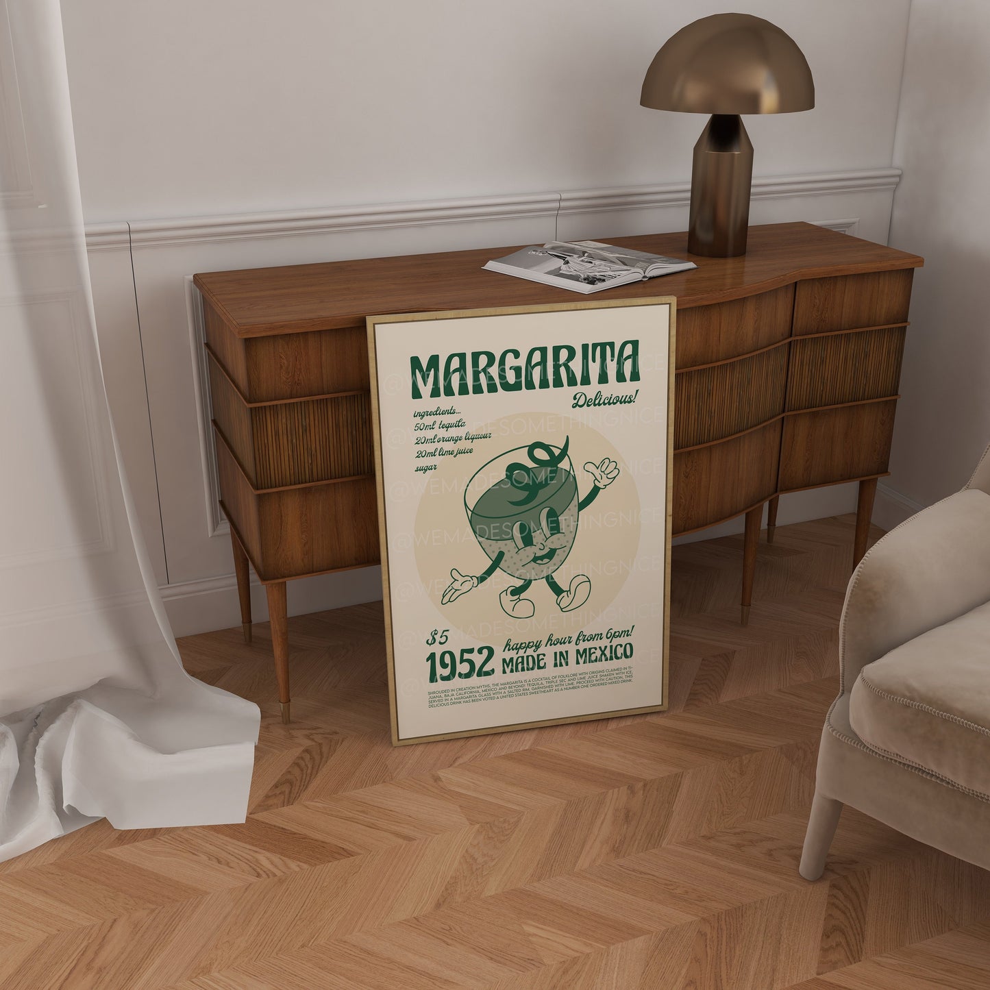 Margarita Cocktail Poster, Kitchen Art, Kitchen Print, Kitchen Poster, Cocktail Poster, Cocktail Print, Trendy Wall Art