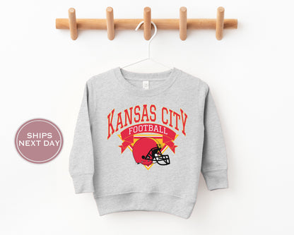 Kansas City Football Sweatshirt, Vintage Kansas City Crewneck, Retro Kansas City Sweatshirt, Kansas City Toddler Crewneck