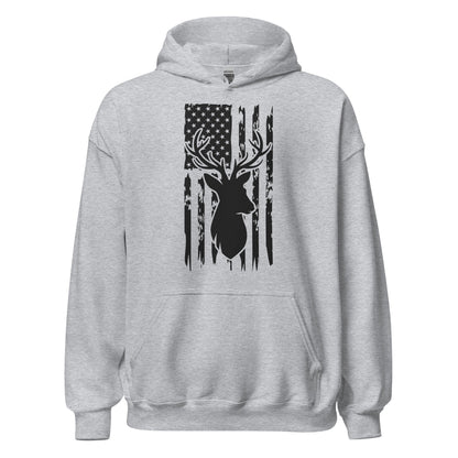 Deer American flag hoodie, hunting hoodie, deer hunting hoodie, buck hunting hoodie, hunting gifts for men