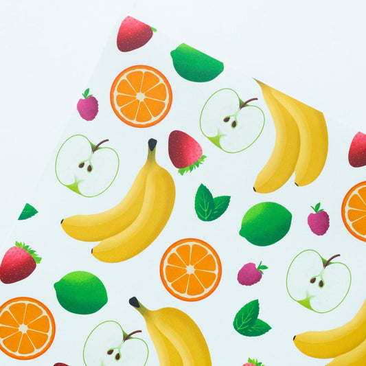 Fruit Wrapping Paper 700x500mm - Fruity Gift Wrap Sheet - Summer Wrapping Paper - Strawberry Gift Wrap - Summer Cocktail Wrapping - Banana