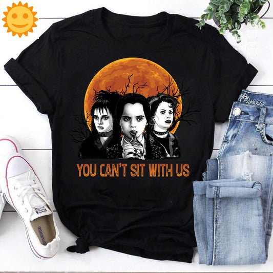 You Can't Sit With Us Wednesday Addams Vintage T-Shirt, Wednesday Addams Shirt, Halloween Shirt, Horror Movie Shirt, TV Series Shirt