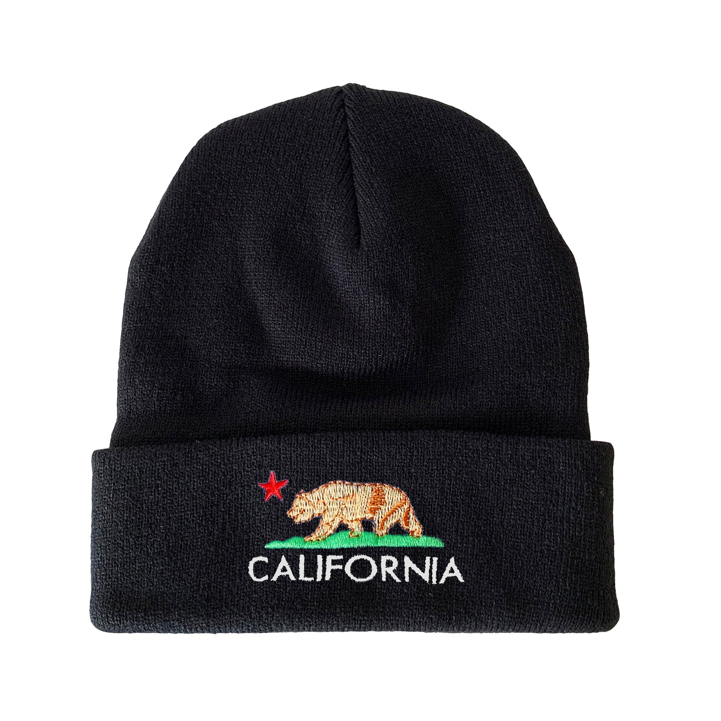 California Bear Embroidered Beanie State Animal Hat Winter Hat