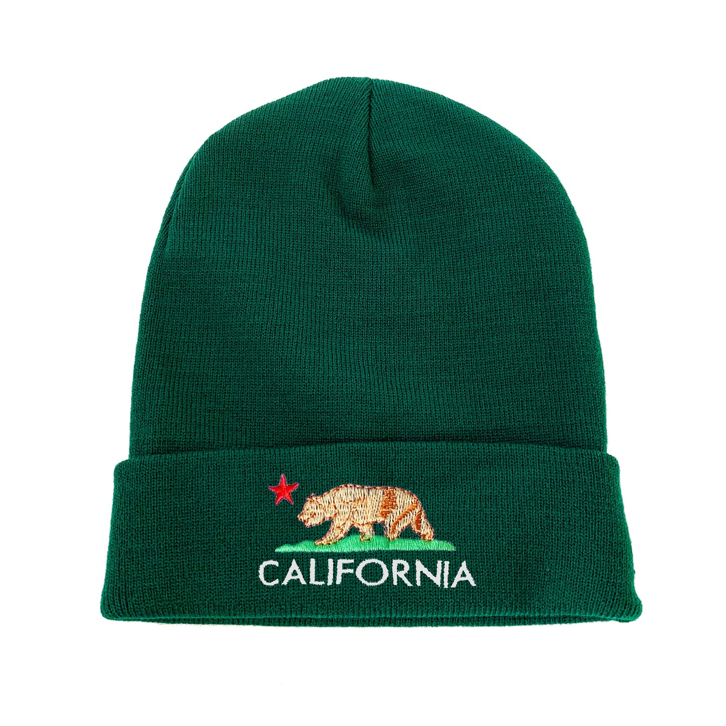 California Bear Embroidered Beanie State Animal Hat Winter Hat