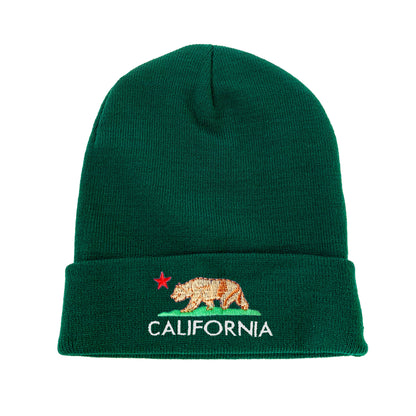 California Bear Embroidered Beanie State Animal Hat Winter Hat