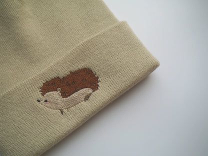 Cute Hedgehog Embroidered Beanie - Free Delivery - More Colours