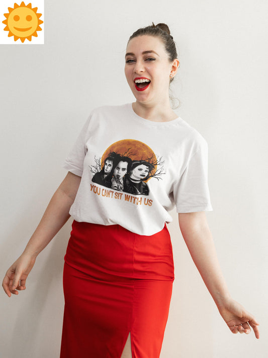 You Can't Sit With Us Wednesday Addams Vintage T-Shirt, Wednesday Addams Shirt, Halloween Shirt, Horror Movie Shirt, TV Series Shirt