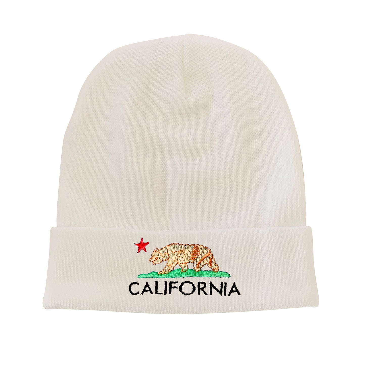 California Bear Embroidered Beanie State Animal Hat Winter Hat