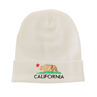 California Bear Embroidered Beanie State Animal Hat Winter Hat