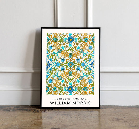 William Morris Poster, William Morris Print, William Morris Blue Art, Vintage Poster, Floral Print, Floral Vintage Print, Contemporary print