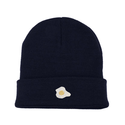 Fried Egg Embroidered Beanie Winter Beanie