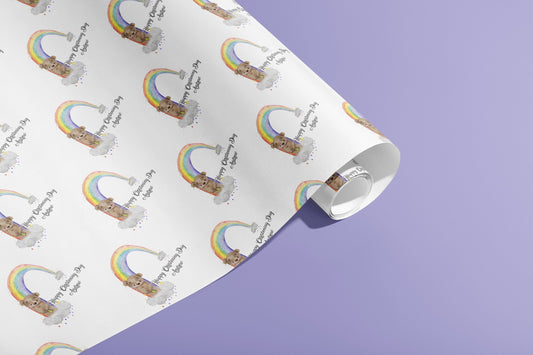 Personalised Wrapping Paper, Birthday, Gift Wrap, Customised, New Born, New Baby, Baby Shower, Celebration, Rainbow, Paper, Festive, Eco