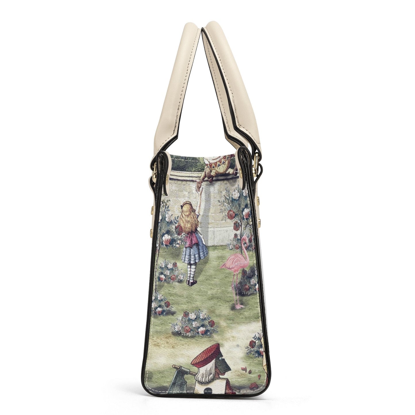 Alice in Wonderland Bag, Classic Alice Leather Tote Bag - Through the Looking Glass, Gift for Alice in Wonderland Afficionados