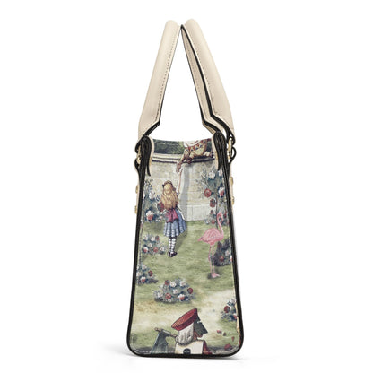 Alice in Wonderland Bag, Classic Alice Leather Tote Bag - Through the Looking Glass, Gift for Alice in Wonderland Afficionados