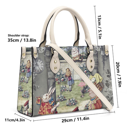 Alice in Wonderland Bag, Classic Alice Leather Tote Bag - Through the Looking Glass, Gift for Alice in Wonderland Afficionados