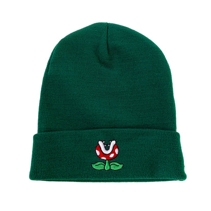 Piranha Plant Embroidered Beanie Halloween Beanie Winter Beanie