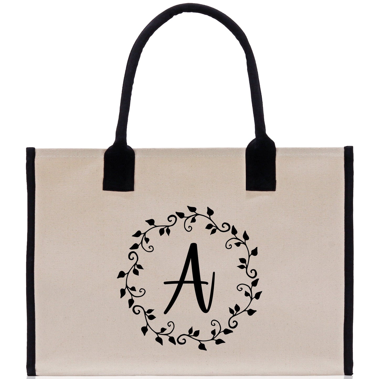Monogram Beach Canvas Tote Bag Initial Tote Bag Letter Tote Bag Birthday Gift Personalized Tote Bag Personalized Beach Bag Monogrammed Bag