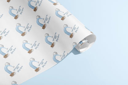 Personalised Wrapping Paper, Birthday, Gift Wrap, Customised, New Born, New Baby, Baby Shower, Celebration, Girl, Blue, Paper, Festive, Eco