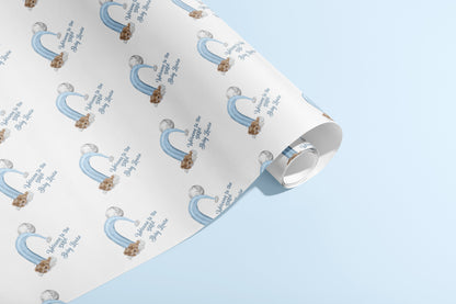 Personalised Wrapping Paper, Birthday, Gift Wrap, Customised, New Born, New Baby, Baby Shower, Celebration, Girl, Blue, Paper, Festive, Eco