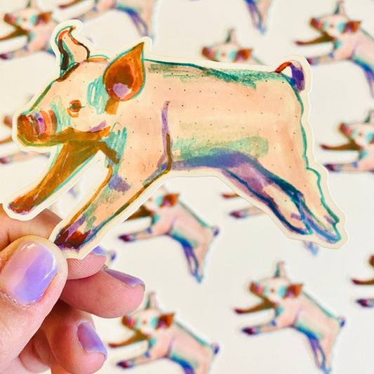 Little Piggy Pig | 3.5" Sticker Decal | Waterproof Weatherproof | Animals Pigs Piglet