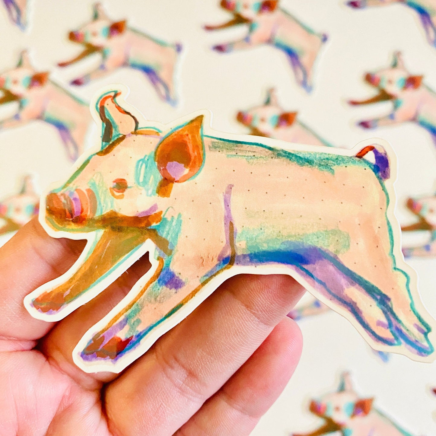 Little Piggy Pig | 3.5" Sticker Decal | Waterproof Weatherproof | Animals Pigs Piglet