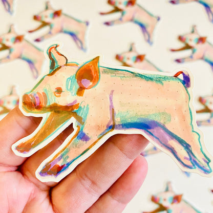 Little Piggy Pig | 3.5" Sticker Decal | Waterproof Weatherproof | Animals Pigs Piglet