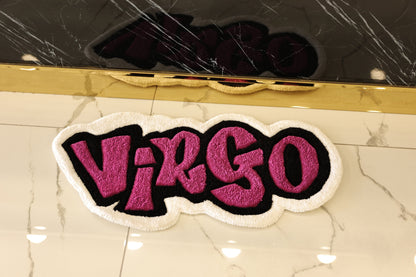 Customizable Virgo Zodiac Hand Tufted Rug, Horoscope Celestial Word, Astrology Gift