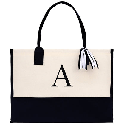 Monogram Embroidery Beach Tote Custom Initial Bag Bridesmaid Gift