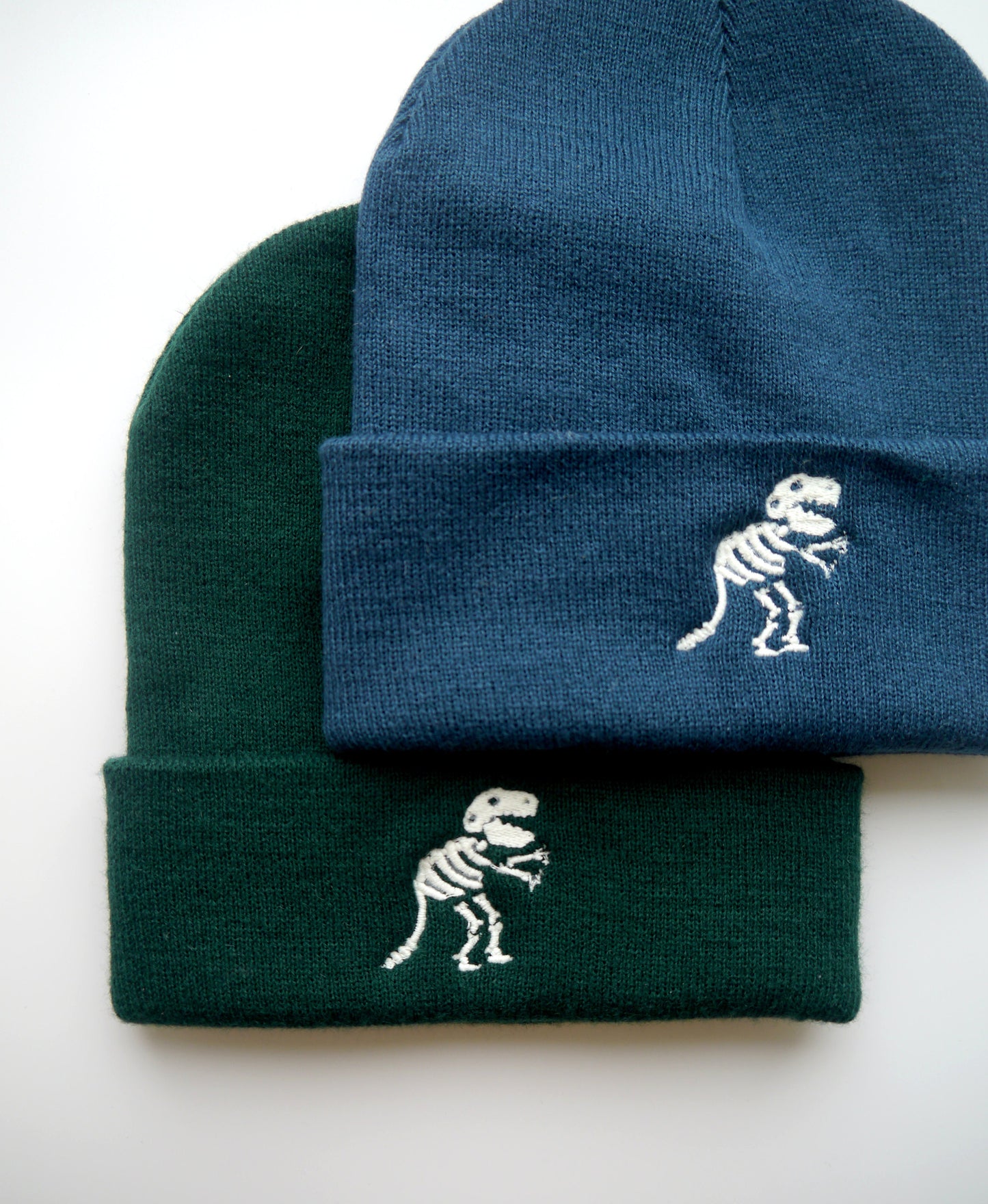 Glow in the Dark Dinosaur T-Rex Skeleton Embroidered Beanie - More Colours - Free Delivery