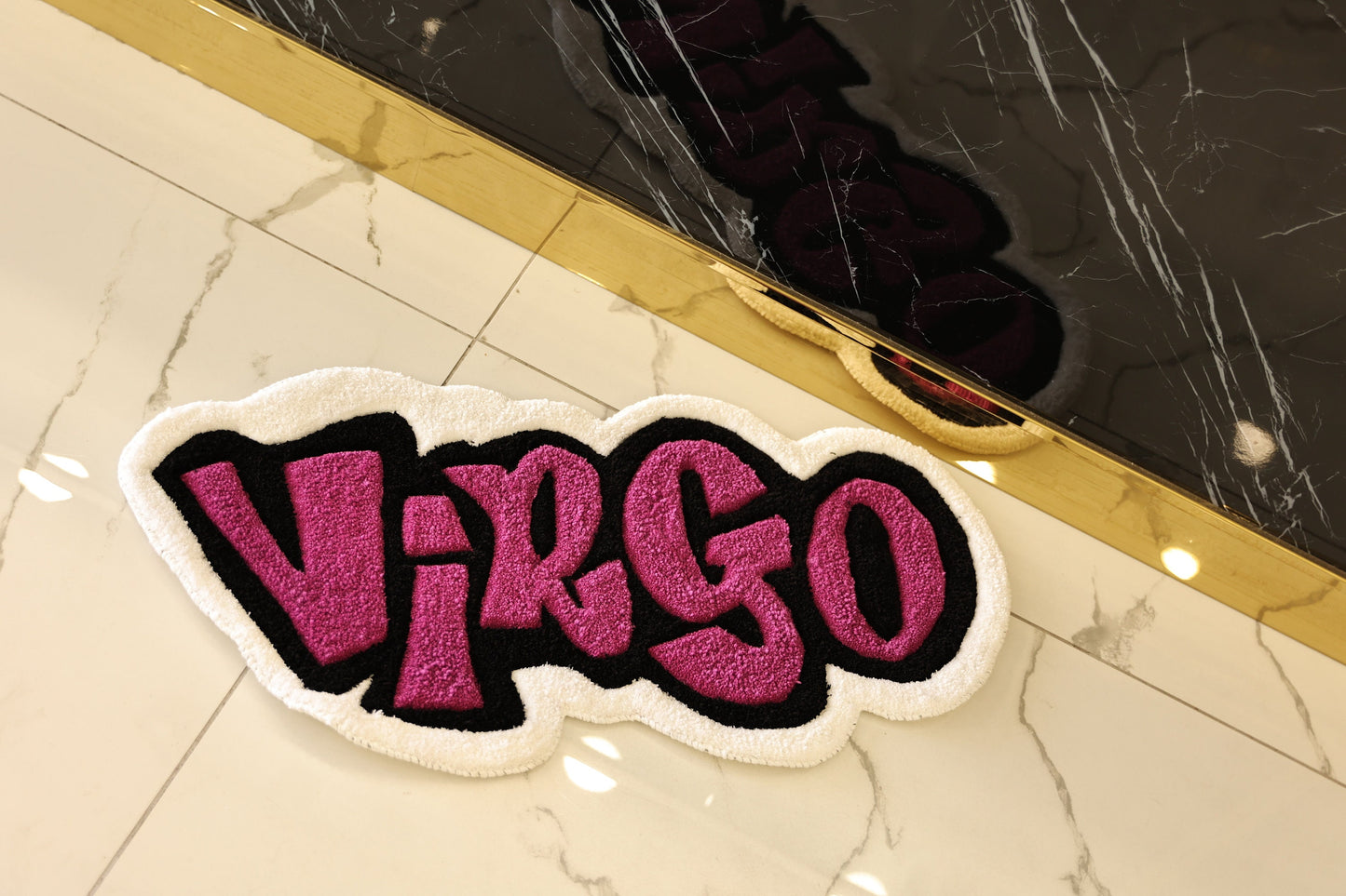 Customizable Virgo Zodiac Hand Tufted Rug, Horoscope Celestial Word, Astrology Gift
