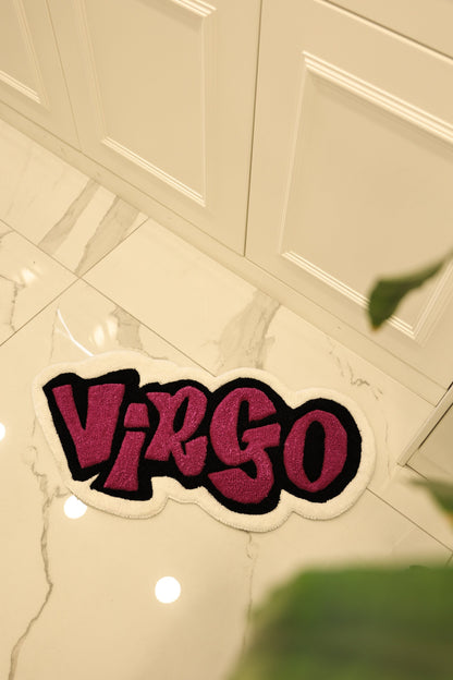 Customizable Virgo Zodiac Hand Tufted Rug, Horoscope Celestial Word, Astrology Gift