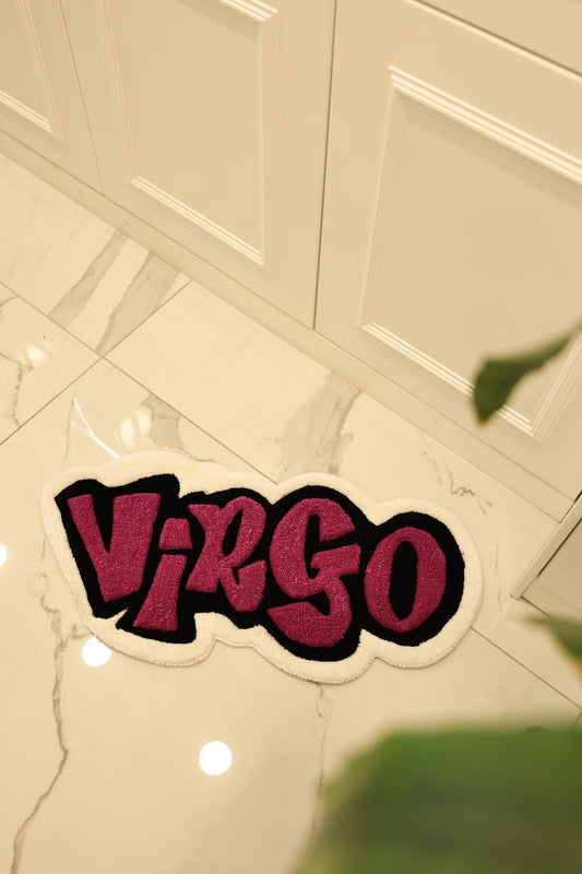 Customizable Virgo Zodiac Hand Tufted Rug, Horoscope Celestial Word, Astrology Gift