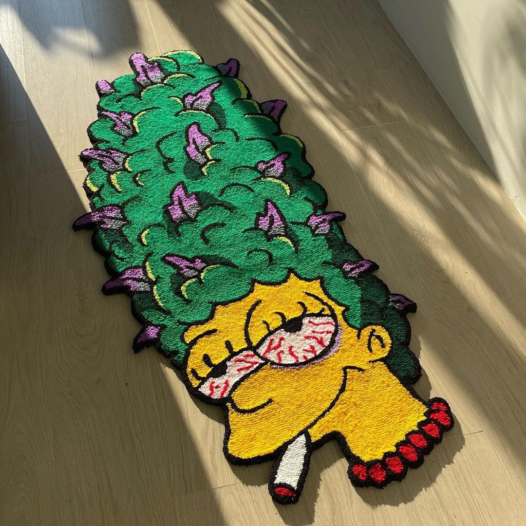 Marge Tufted Rug: Cartoon Inspired Handmade Carpet