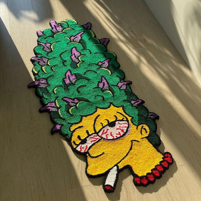 Marge Tufted Rug: Cartoon Inspired Handmade Carpet