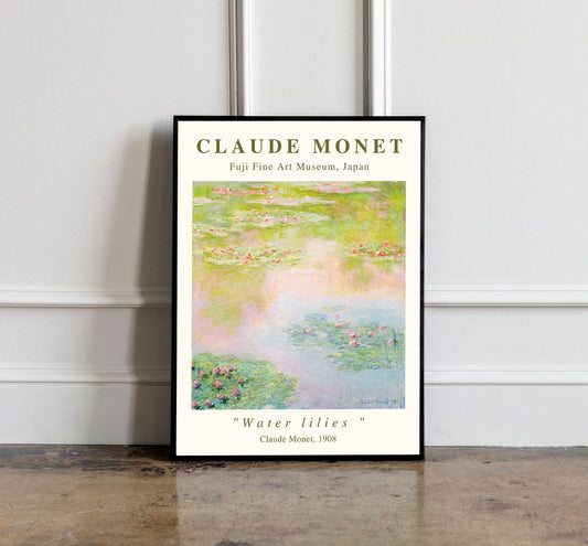 Claude Monet Exhibition Poster, Water lilies Claude Monet, Monet Exhibition Print, Monet Floral Print, Landscape wall art, Vintage Decor