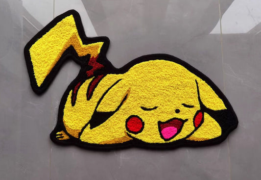 Pikachu Rug,Knitting Handmade Non-slip Area Rug Home Decor