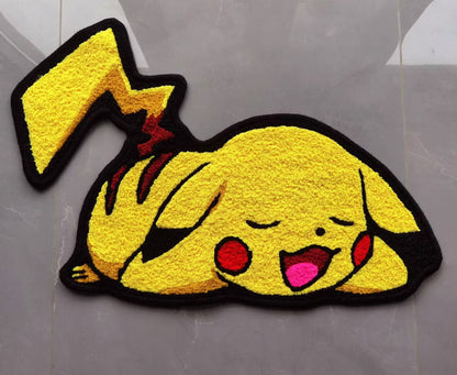 Pikachu Rug,Knitting Handmade Non-slip Area Rug Home Decor