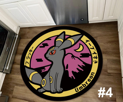 Pikachu Rug, Japanese Anime Eevee Vaporeon Espeon Sylveon Leafeon Umbreon Handmade Non-slip Area Rug Home Decor Mat