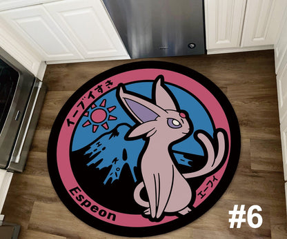 Pikachu Rug, Japanese Anime Eevee Vaporeon Espeon Sylveon Leafeon Umbreon Handmade Non-slip Area Rug Home Decor Mat