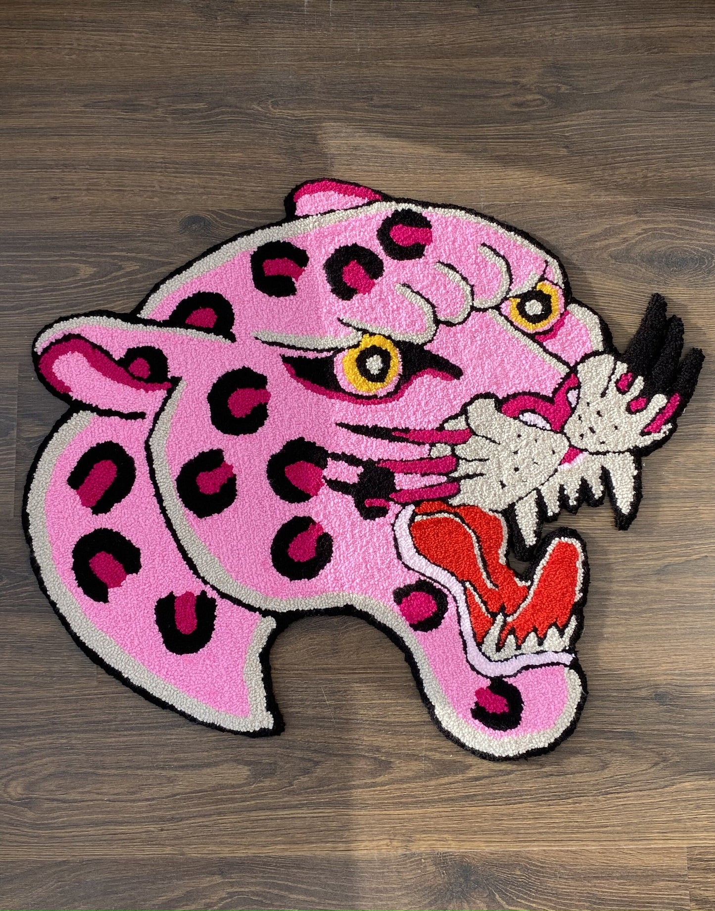 Pink Panther Tufted Rug, Pink Panther Area Rug, Living room floor mat, Personalized Tufted Rug, Bedroom Rug, Tibetian tiger rug
