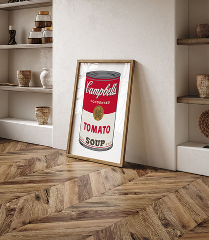 Andy Warhol Tomato Soup pop art poster, Andy Warhol Tomato Soup Print, Campbell Soup Poster, Kitchen wall decor, Warhol wall decor