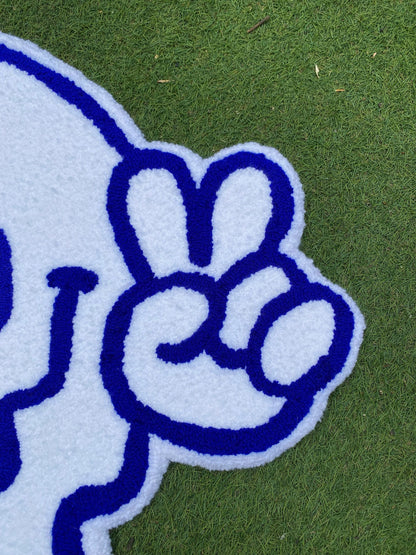 Cute trippy smile non-slip rug, Psychedelic Tripping Decor, New home gift, Alien rug