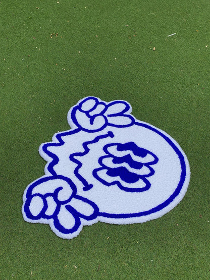 Cute trippy smile non-slip rug, Psychedelic Tripping Decor, New home gift, Alien rug