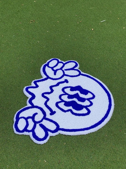 Cute trippy smile non-slip rug, Psychedelic Tripping Decor, New home gift, Alien rug