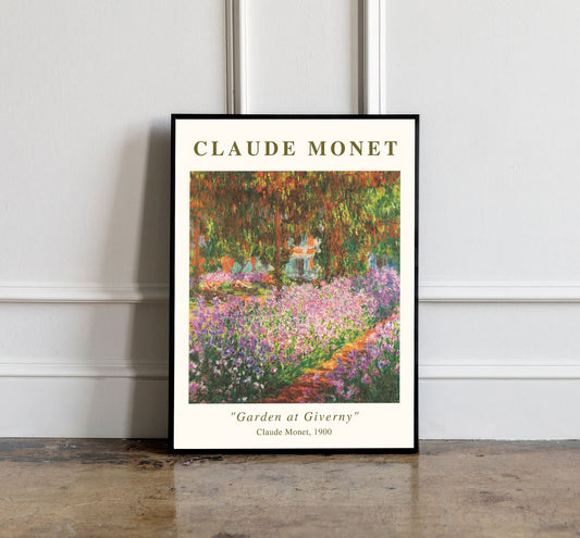 Garden at Giverny Claude Monet Exhibition Poster, Monet Exhibition Print, Monet Floral Print, Landscape wall art, Vintage Decor, Gift Idea